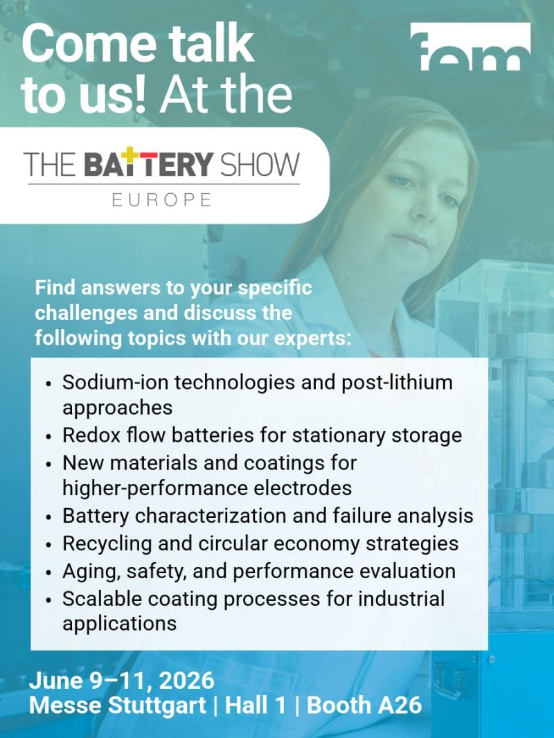 fem Forschungsinstitut goes Battery Show Europe 2026